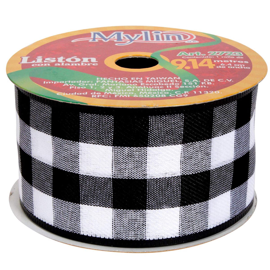 Art.2723 Listón Cuadrado Orilla/Metálica 6.4cm 9.14m  1pz