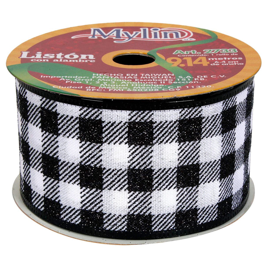 Art.2733 Listón a Cuadros Diamantado 6.4cm 9.14m  1pz