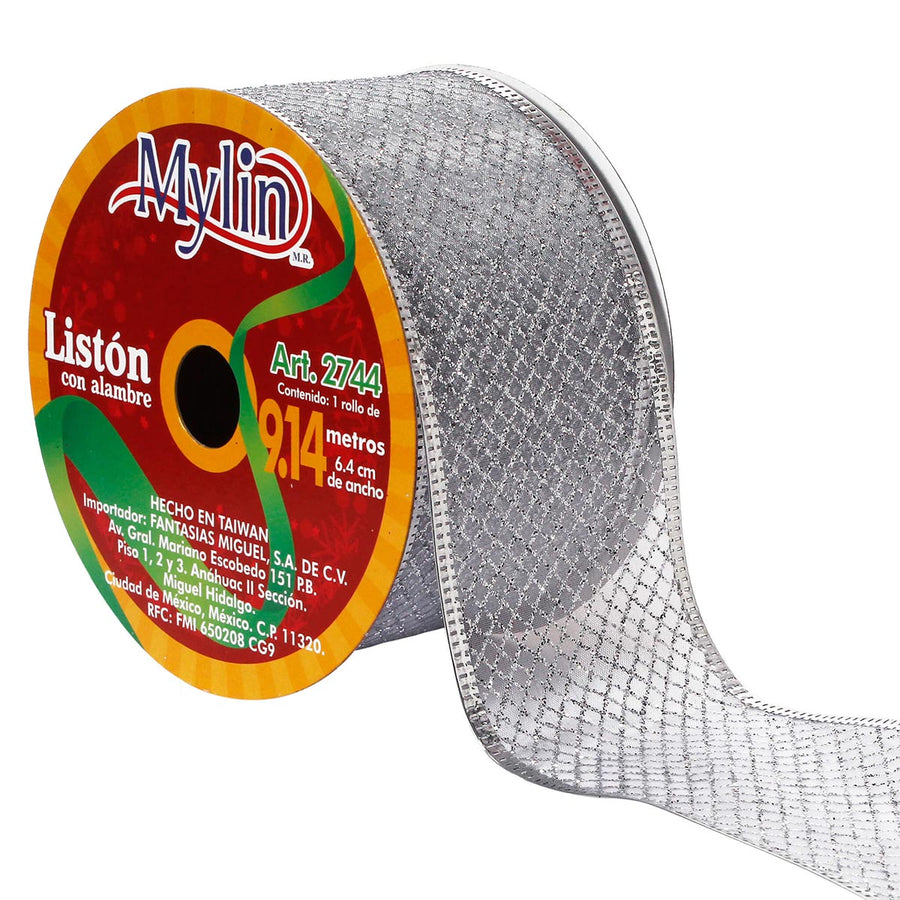 Art.2744 Listón Organza Rombo 6.4cm 9.14m  1pz