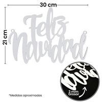 Art.5194 Letrero Navidad Clásico Blanco Chico 21x30cm 1pz