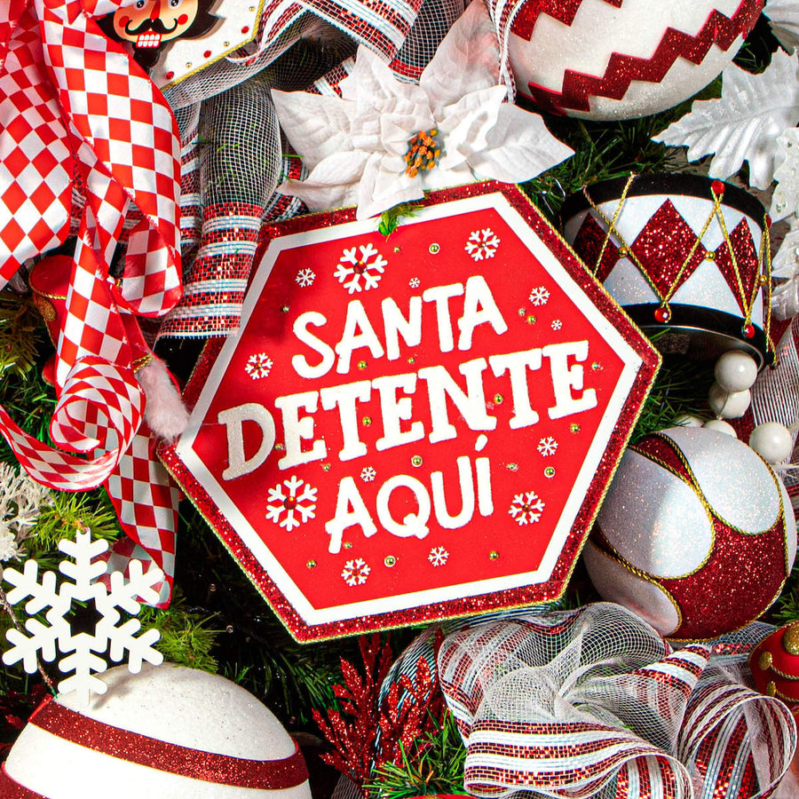 Art.5232 Letrero Santa Detente Mediano Color 25x28.5cm 1pz
