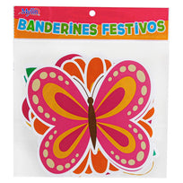 Art.6296 Banderín De Mariposas/Flores x12 16x18cm 3m