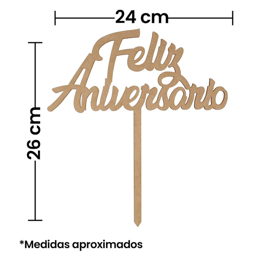 Art.8077 Pick Feliz Aniversario 26x24cm 1pz