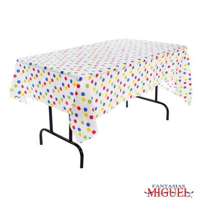 Fantasías Miguel Art.8379 Mantel Plástico Rectangular Puntos 1.38x2.76m 1pz