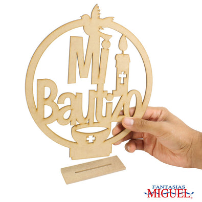 Fantasías Miguel Art.8381 Letrero Círculo Mi Bautizo 23.3x19.8x3.4cm 1PZ