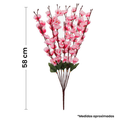 Fantasías Miguel Art.8441 Ramo Fino Flor Durazno x7 58cm 1pz