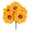 Fantasías Miguel Art.8724 Busch Chico Lily x5 flores 30cm 1pz Amarillo