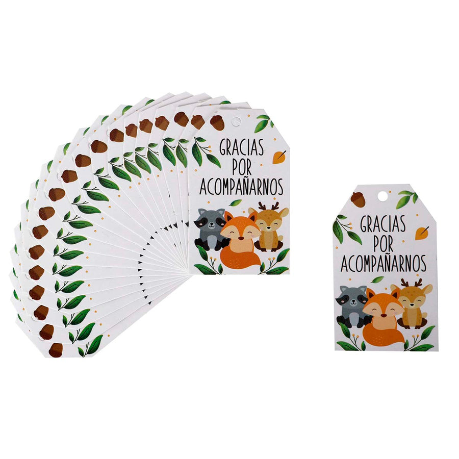 Art.8818 Tarjeta Rectangular Animalito 6.5x4cm 20pz