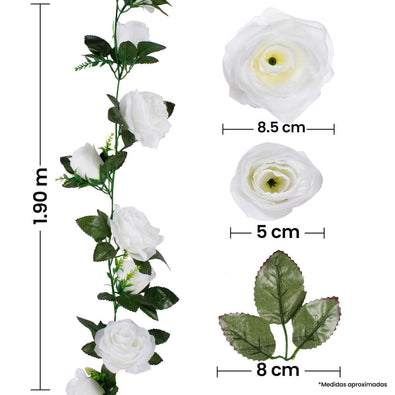 Fantasías Miguel Art.8965 Guía Con 10 Rosas Y 10 Botones 1.83m 1pz