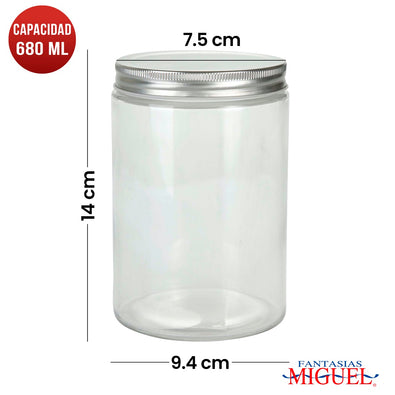 Fantasías Miguel Art.9594 Frasco Cristal Con Tapa   680ml 14x9.5cm 1pz