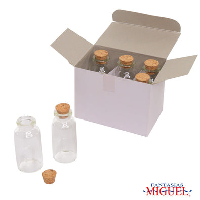 Fantasías Miguel Art.987 Botellita De Cristal Con Tapa aprox. 20ml 6x2.7cm 6pz