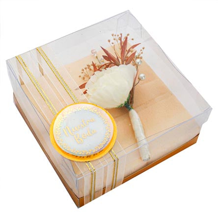 Corsage Boda Marfil-Rosa