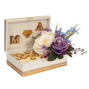 Caja Con Arras Boda Azul-Lila