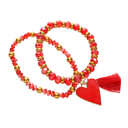 Pulsera De Cristal Rojo