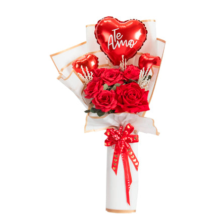 Ramo De Rosas Y Globo