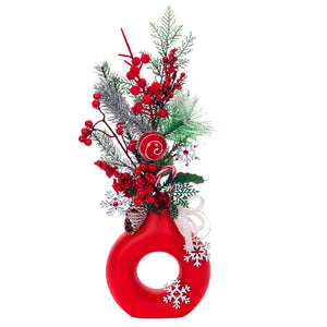 Florero Navideño Copos Blancos