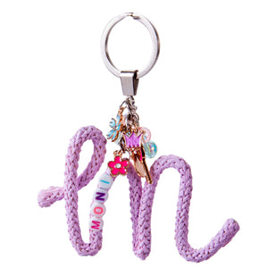 Llavero Con Cordón Macramé Lila