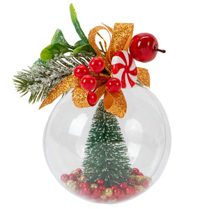 Esfera Transparente Navideña Pino