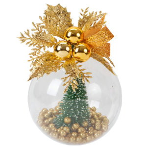 Esfera Transparente Navideña Oro