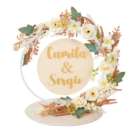 Centro De Mesa Boda Crema