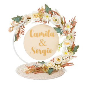 Centro De Mesa Boda Crema