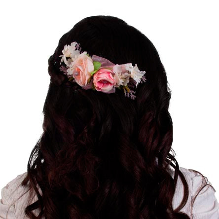 Peineta Boda Rosa/Lila