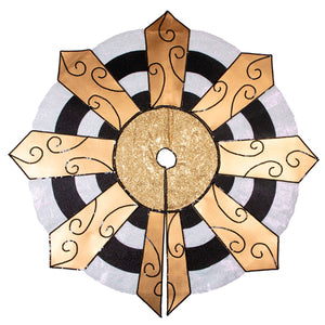 Pie De Árbol Blanco/Negro/Oro