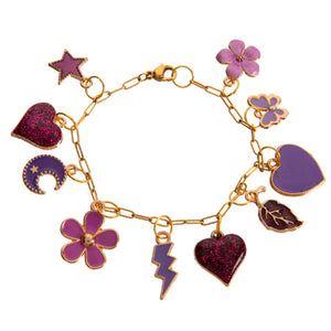 Pulsera Dijes Morados