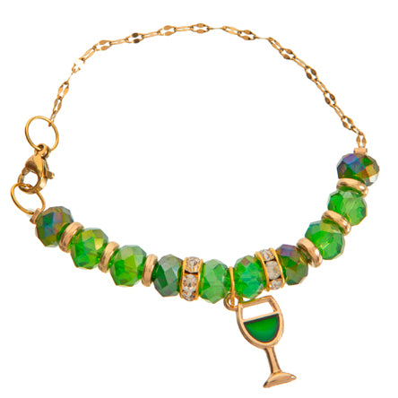 Pulsera Verde Con Dije Copa