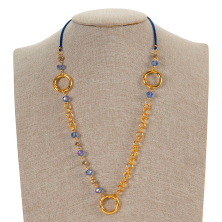 Collar Azul Argollas