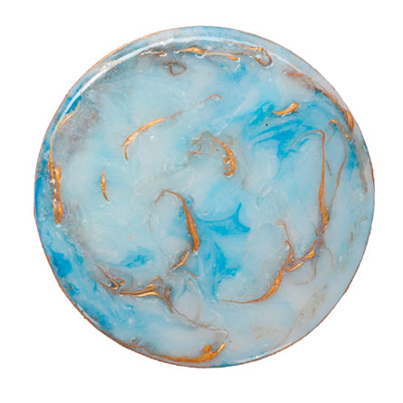 Porta Vaso Azul Con Resina