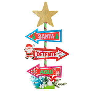 Adorno Letrero Flechas Santa