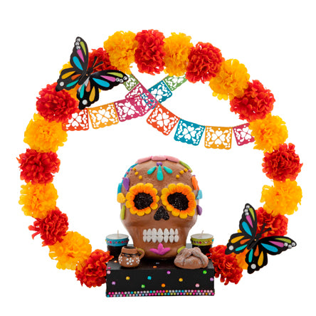 Cráneo Con Arco De Flores