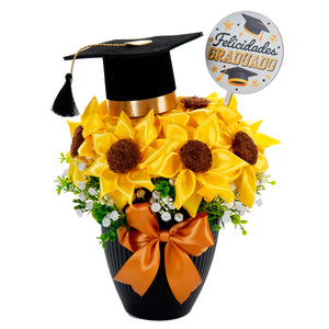Maceta Con Girasoles Graduación