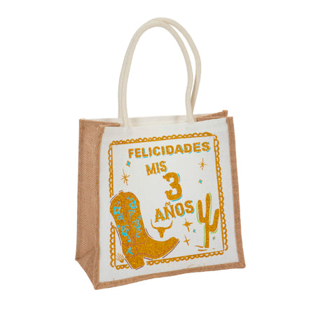 Bolsa Yute Con Bota Dorada