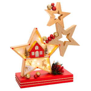 Adorno Estrellas Y Villa Navideña
