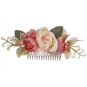 Tocado Xv Años Rosa-Marfil