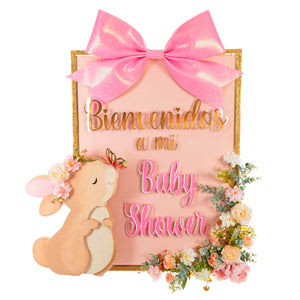 Letrero Baby Conejita Rosa