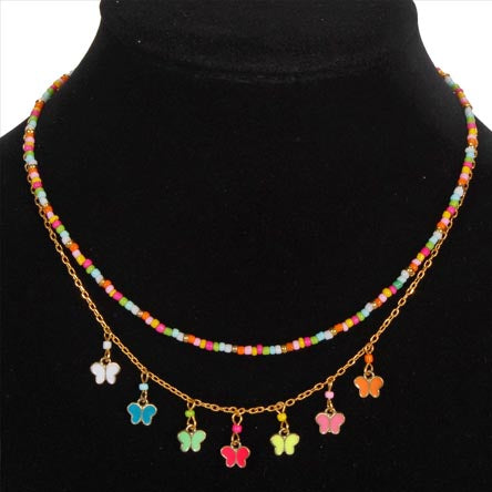 Collar Con Mariposas Dije