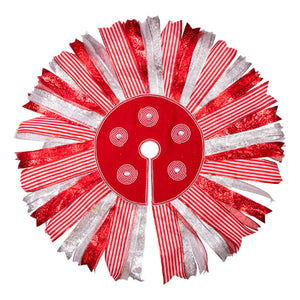 Pie De Árbol De Listones Rojo/Plata