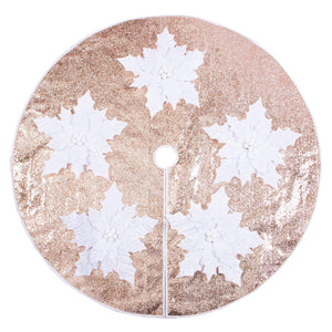 Pie De Árbol Navideño Nochebuenas Blancas