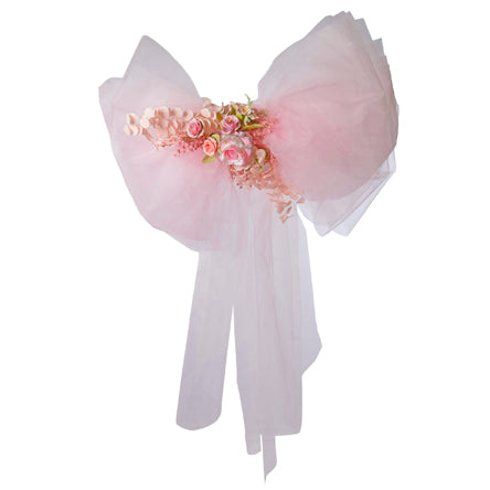 Moño Grande De Tul Rosa