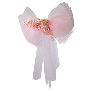 Moño Grande De Tul Rosa