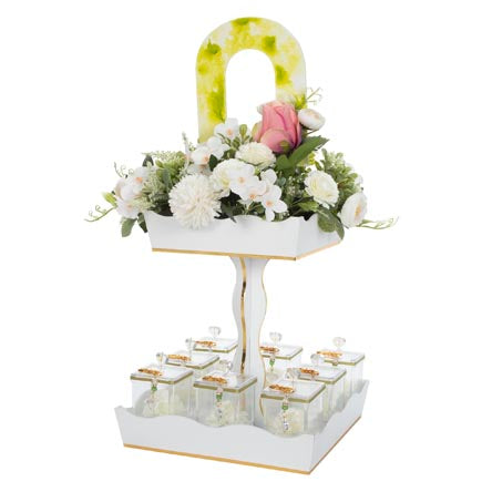 Torre Con Recuerdos Boda Verde-Blanco