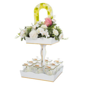 Torre Con Recuerdos Boda Verde-Blanco