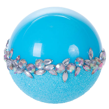 Esfera Navideña Azul Con Cristales