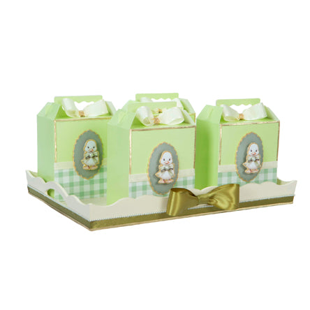 Charola Con Cajitas Dulceros Baby Patito