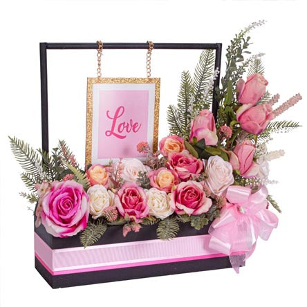 Adorno Con Rosas Y Letrero