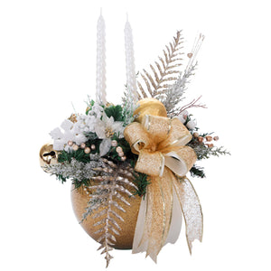 Centro De Mesa Navideño Con Velas