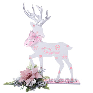 Reno Navideño Plata/Rosa